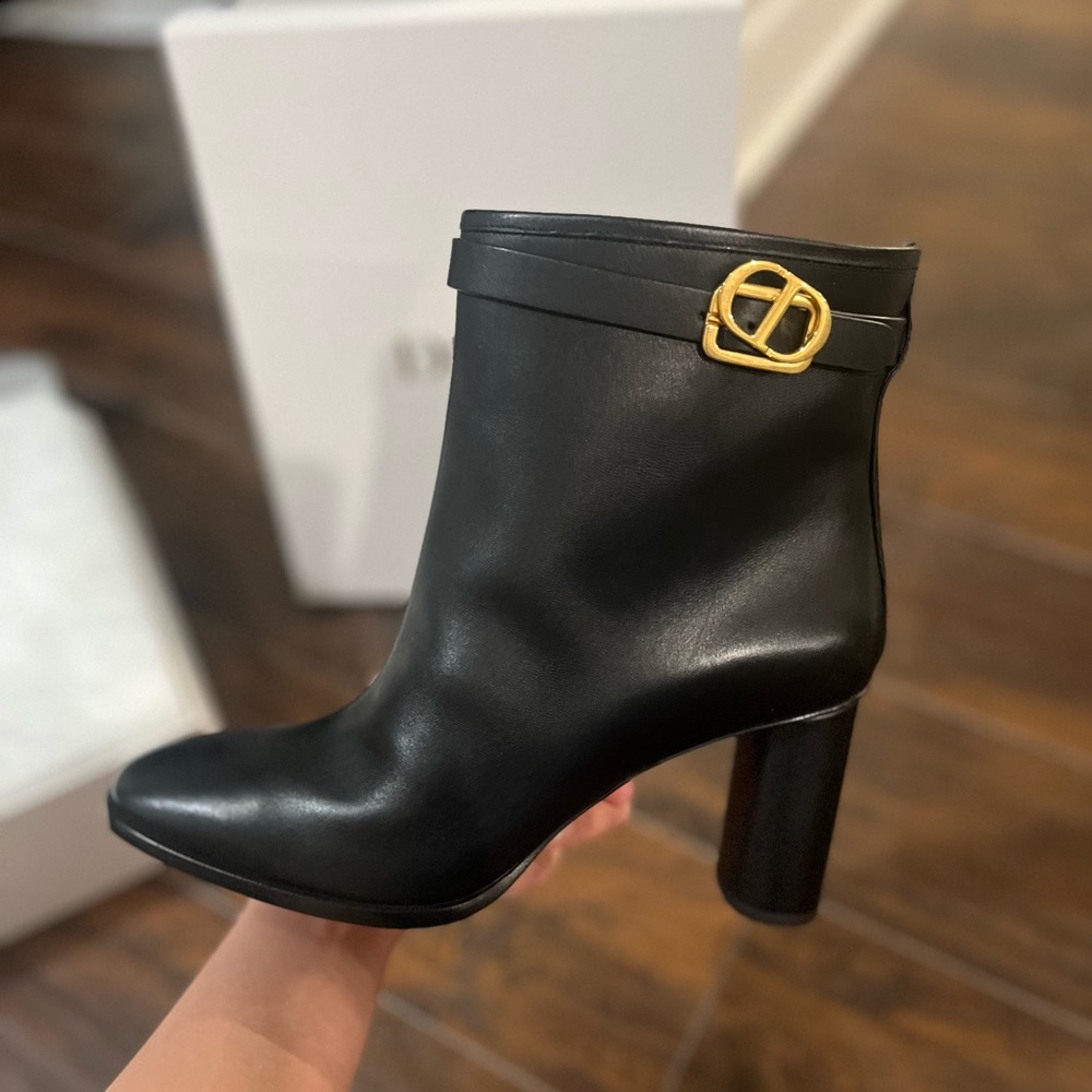 Dior Empreinte Heeled Ankle Boot Black Calfskin - Size 39